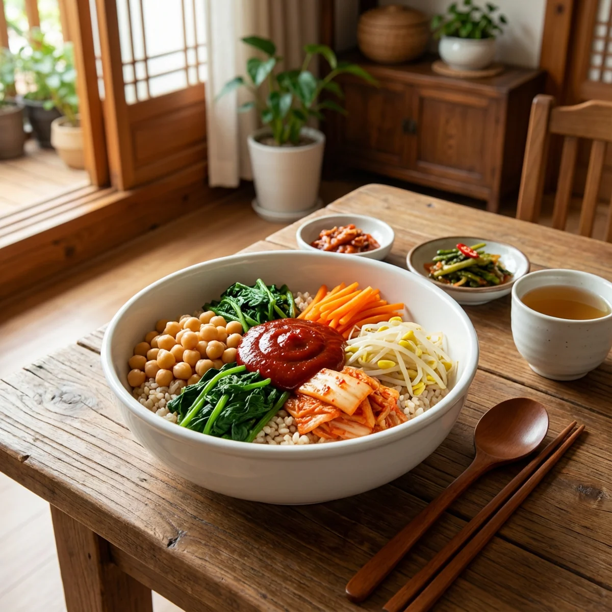 병아리콩 비빔밥 혼웰식 고섬유 식단